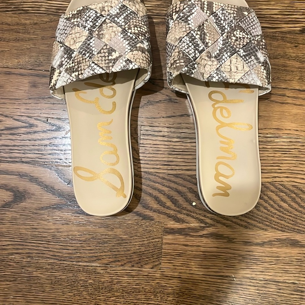 Sam Edelman Tan Sandals with Snakeskin Design